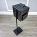 FixtureDisplays®Metal Tube Stand Metal Base Ballot Box Stand Donation Box Suggestion Box Stand 10 X 8 X 41